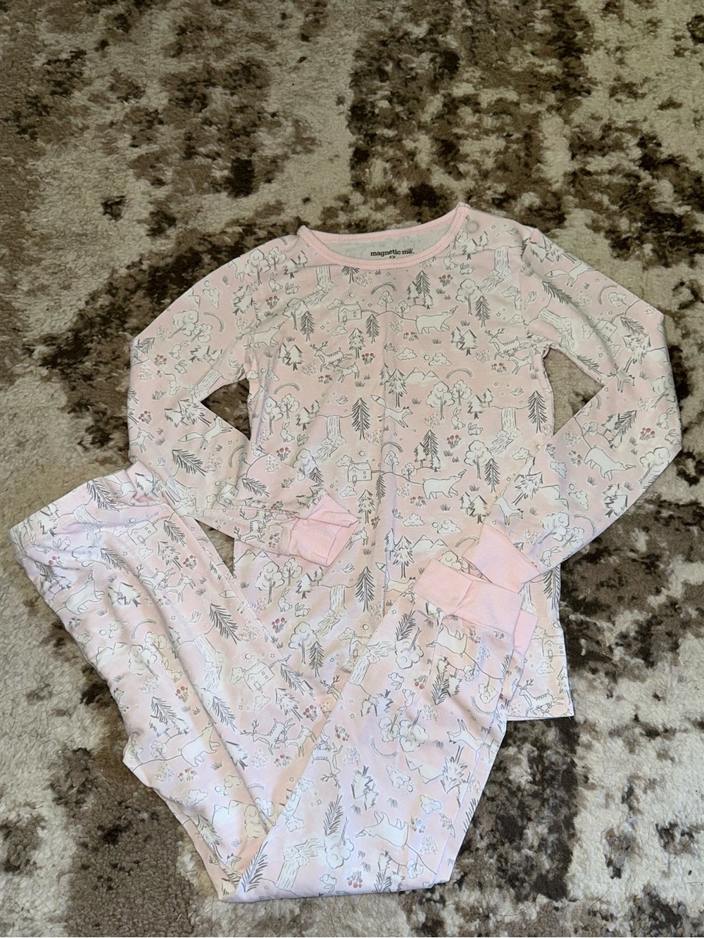 Magnetic Me Light Pink Woodland Animals Pajama Set